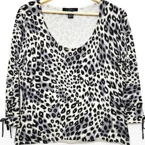 SILX by August Silk Snow Leopard Top